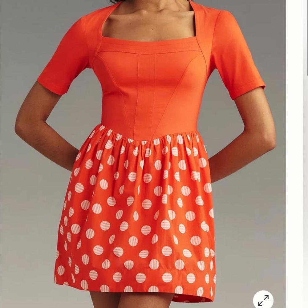 NWT Maeve Anthropologie Polka Dot Dress Size Medium Petite